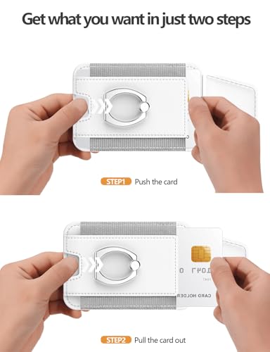 for Magsafe Wallet with Grip, 6-Card Holder; Stronger Magnetic Phone Wallet - color: White