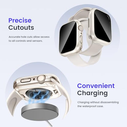 Goton Privacy Waterproof Case for Apple Watch Series 11/10 42mm - color: Starlight, size: 42 mm