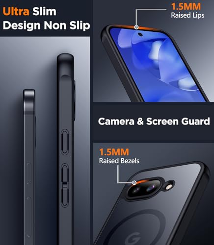 SPIDERCASE Magnetic for Google Pixel 9A Case, Black - color: Black, size: Pixel 9A
