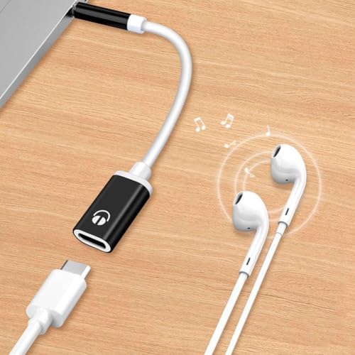 Red Type-C to 3.5mm Audio Adapter - Universal Analog Audio Cable for Smartphones, Laptops and Gaming Headphones, Durable Earphone Adapter with Noise Cancellation