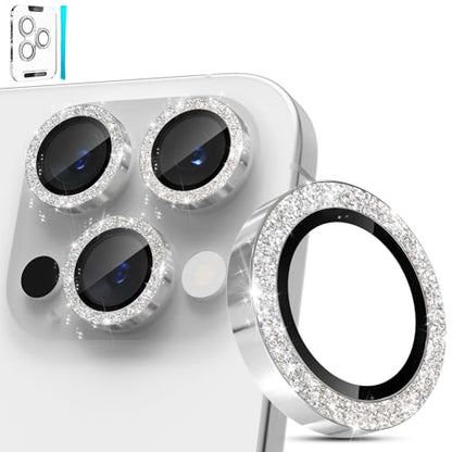 imluckies for iPhone 16 Pro - iPhone 16 Pro Max Camera Lens Protector, AR+AF Tempered Glass, 9H Ultra-Tough Metal Individual Lens Cover, HD Clear Camera Accessories - Glitter White Titanium - color: Glitter White Titanium