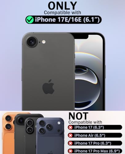 OCASE for iPhone 17e/iPhone 16e Wallet Case, Card Holder, Retro Graphite | RFID Blocking, Kickstand, Magnetic Closure, PU Leather Flip Folio, Shockproof TPU Shell, Protective Phone Cover (6.1") - color: Retro Graphite