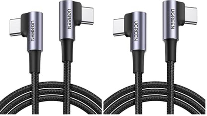UGREEN Right Angle Cable, 60W USB C Fast Charging Cable 90 Degree Compatible with iPhone 17/17 Plus/17 Pro/16 MacBook Pro, iPad Pro, Galaxy S25/S25/S24, Pixel 9/8/7, 3.3FT (Pack of 2) - size: 3.3FT (Pack of 2)