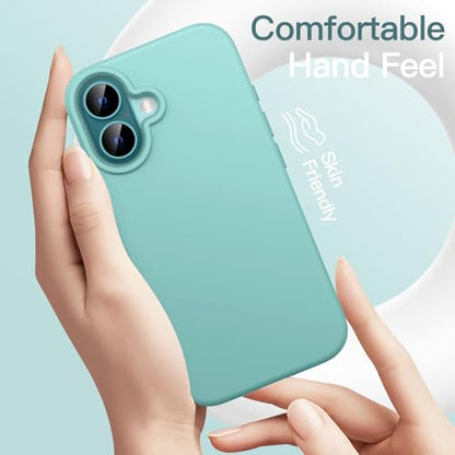 JETech Silicone Case for iPhone 16, Teal | Silky Soft Touch, Shockproof Protection, Scratch Resistant, Microfiber Lining - color: Teal, size: iPhone 16