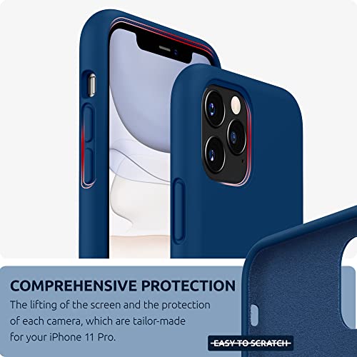SURPHY Compatible with iPhone 11 Pro Max Case 6.5 inches, Thickened Liquid Silicone Phone Case (with Microfiber Lining) for iPhone 11 Pro Max 2019, Horizon Blue - color: Blue Horizon