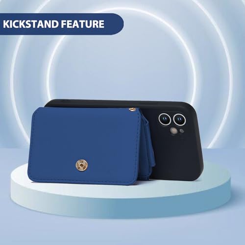 M-Plateau Phone Wallet Stick On with Attachable Sticker | Credit Card Holder for Women Phone case Stick on Attachable Credit Card Holder for Phone (Compatible with Most Smartphones) - color: Dark Blue