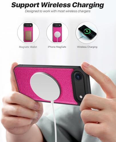 OCASE for iPhone Air Detachable Wallet Case with Card Holder, 2 in 1 PU Leather Flip Folio with RFID Blocking Stand Wrist Strap Shockproof Phone Cover 6.5 Inch 2025, Rose - color: Rose, size: iPhone Air