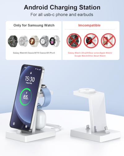 Nanami 30W USB C 3 in 1 Charging Station for Samsung Multiple Devices - color: White