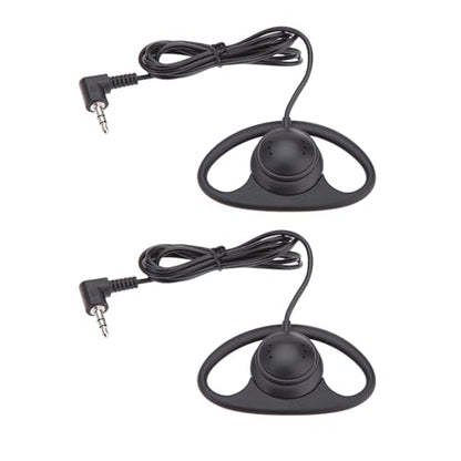 PUSOKEI D Shape Earpiece Headset, 3.5mm Single Side Earphone Hook Earbud, Ergonomic Single Ear Hook Headphone for VoIP Calls, Video Conferences, Multimedia Playback (2pcs) - size: 2pcs
