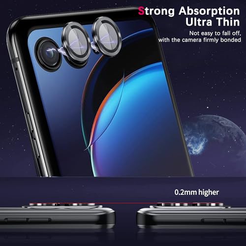 Zeking 2 Set for Motorola Razr 50 Ultra Camera Lens Protector - color: Black