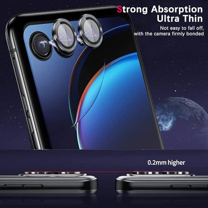 Zeking 2 Set for Motorola Razr 50 Ultra Camera Lens Protector - color: Black