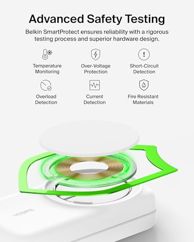 Belkin Qi2.2 25W Wireless 3 in 1 Foldable Fast Charging Station for iPhone - color: White
