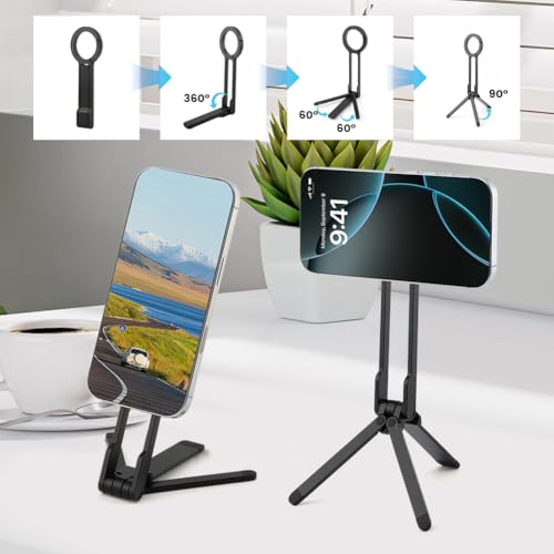 Foldable Magnetic Phone Tripod for Smartphone, Aluminum Alloy