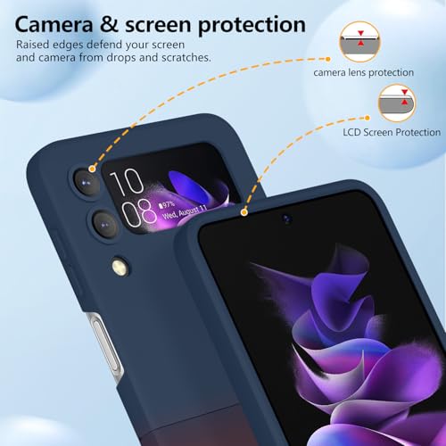Compatible with Galaxy Z Flip 4 Case, Magnetic Gradient Color | Soft TPU Phone Cover with Camera Lens Protector Cover for Galaxy Z Flip 4 6.7 Inch, Blue to Dark Red Gradient(10-12) - color: Blue & Dark Red