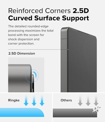 Ringke for Samsung Galaxy S25 Ultra Screen Protector [Easy Slide Pro] | 2 Pack, Easy Installation with Alignment Tool, Case Friendly Premium 9H Hardness Tempered Glass - size: Galaxy S25 Ultra