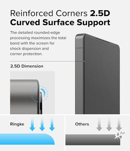 Ringke for Samsung Galaxy S25 Ultra Screen Protector [Easy Slide Pro] | 2 Pack, Easy Installation with Alignment Tool, Case Friendly Premium 9H Hardness Tempered Glass - size: Galaxy S25 Ultra