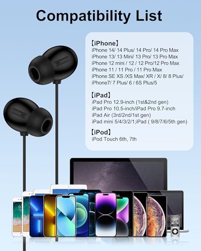Wired Earphones for iPhone Headphones with Lightning Connector, in-Ear Buds