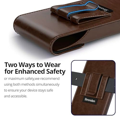 Magnetic Closure Holster for Samsung Galaxy A17, A16, A15, A14, A37, A36, A35, A32, A73 5G, A72, A71, A57, A56, A55, A54, Motorola Edge, Moto G, G22, G84 (Fits Regular Case) (Coffee Brown) - color: Coffee Brown