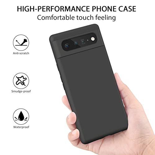 Silicone Phone Case Compatible with Google Pixel 6, Soft Protective Smart Phone Case for Women Men, Durable Anti-Scratch Shockproof Phone Cover Black - color: Black