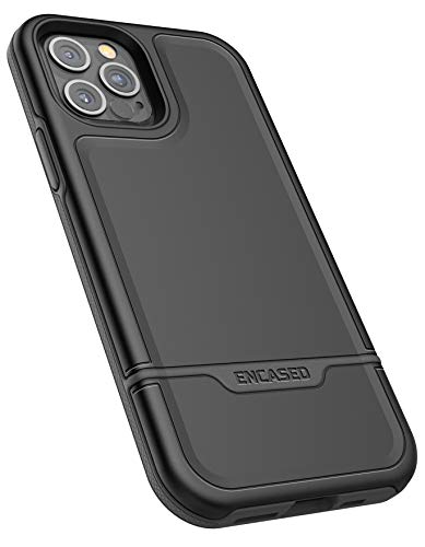 Encased Rebel Armor Belt Clip Holster Case Compatible with iPhone 12 Pro Max Shockproof Full Body Cover with Holder (Black) - color: Black, size: iPhone 12 Pro Max