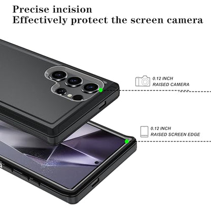 ONOLA Compatible with Samsung Galaxy S24 Ultra Case with HD Screen Protector, Heavy Duty Shockproof & Dropproof 3-Layer Cover Phone Case,BlackGrey - color: BlackGrey, size: Galaxy S24 Ultra 6.8"