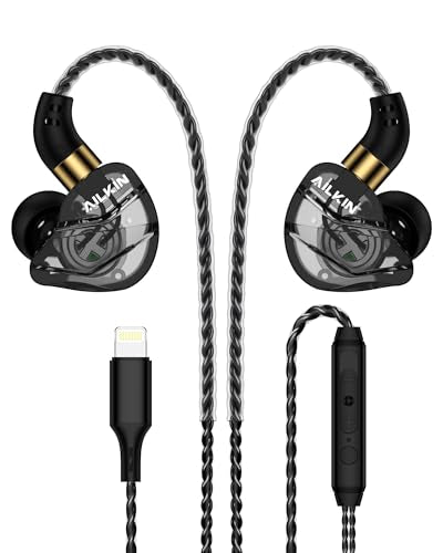 AILKIN Lightning Earbuds for iPhone, Wired Headphones with Noise Isolating