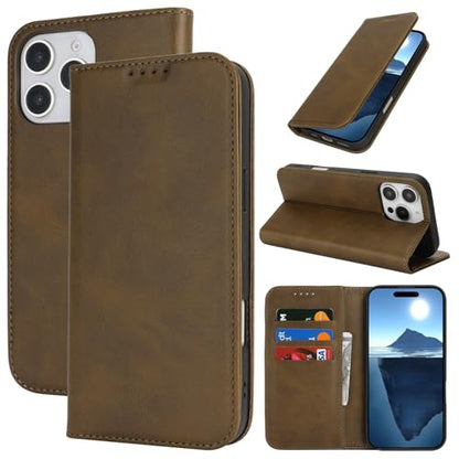 Wallet Case for iPhone 16 Pro Max,Premium PU Leather Flip Folio Case with Card Slot,Stand Holder and Magnetic Closure TPU Shockproof Interior Protective Case,6.9 Inch,Green | Premium PU Leather, Flip Folio Purse Case, with Card Slot, Stand Holder,Magnetic