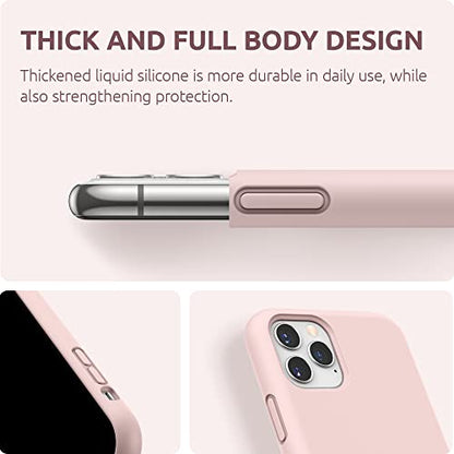 SURPHY Compatible with iPhone 11 Pro Max Case 6.5 inches, Thickened Liquid Silicone Phone Case (with Microfiber Lining) for iPhone 11 Pro Max 2019, Pink - color: Pink