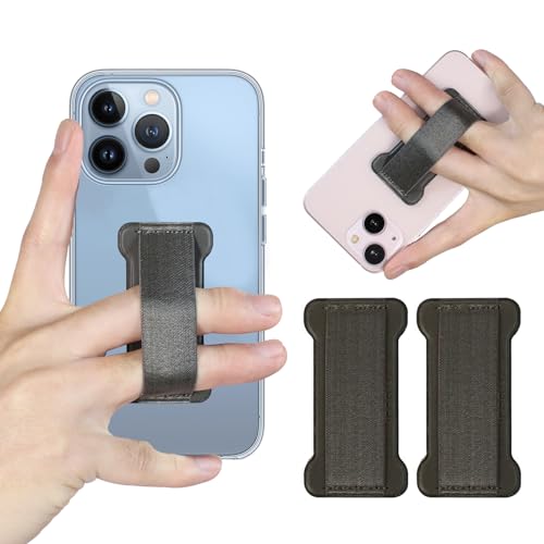 Phone Grip Holder for Hand, Universal Finger Strap Phone Holder, Finger Selfie Grip Compatible with Most Smartphones (Gary) - 2Pack - color: Grey