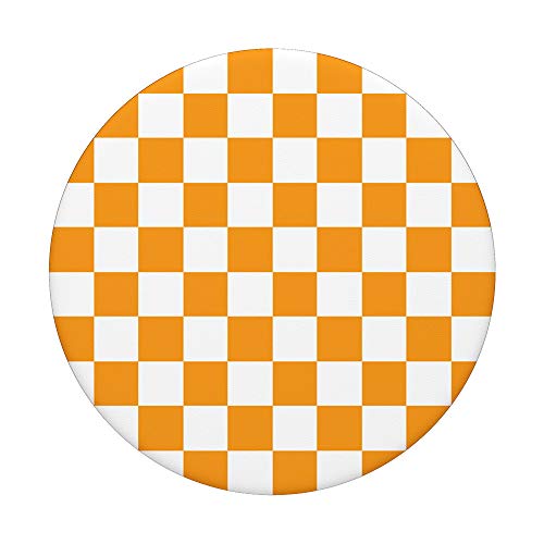 Checkerboard Orange and White | Check Pattern / Checkered PopSockets PopGrip: Swappable Grip for Phones & Tablets