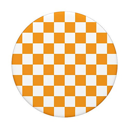 Checkerboard Orange and White | Check Pattern / Checkered PopSockets PopGrip: Swappable Grip for Phones & Tablets