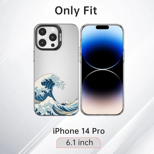 for iPhone 14 Pro Case, TPU, Drop Protection, Waves | Matte Silver Back, Shockproof, Fade-resistant, Anti-yellow, Lens Protection, Precise Cutout, Slim grip, Waves - color: Waves, size: iPhone 14 Pro
