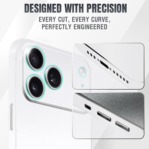 2Pcs Skin Wrap Compatible for iPhone 17 Pro – Slim Decal Vinyl Protective Film for Sides & Back – Sleek Fit, Premium Look – Compatible with All iPhone 17 Pro Cases - White - color: White