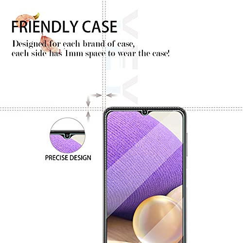 Galaxy A32 5G HD Clear Tempered Glass Screen Protector, [2 Pack] [3D Glass] [Bubble-Free] [Anti-Glare] Screen Protector Glass For Samsung Galaxy A32 5G - size: Galaxy A32
