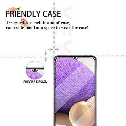 Galaxy A32 5G HD Clear Tempered Glass Screen Protector, [2 Pack] [3D Glass] [Bubble-Free] [Anti-Glare] Screen Protector Glass For Samsung Galaxy A32 5G - size: Galaxy A32