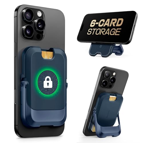 SUPCASE for MagSafe Wallet with Stand, Hold 6 Cards, Midnight Blue - color: Midnight Blue