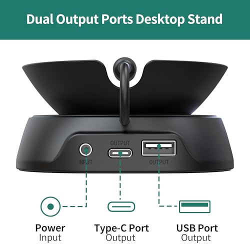HomeMount Stand for Spot, iPhone & Earbuds with USB Ports, Black - color: Black