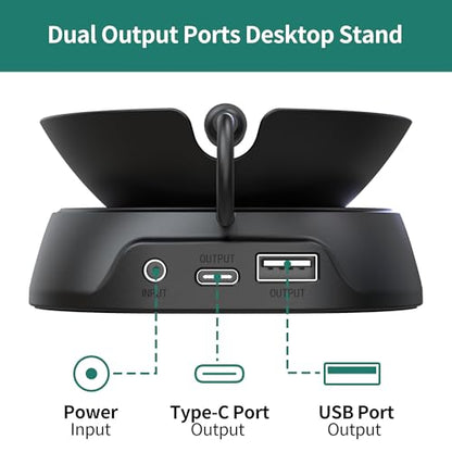 HomeMount Stand for Spot, iPhone & Earbuds with USB Ports, Black - color: Black