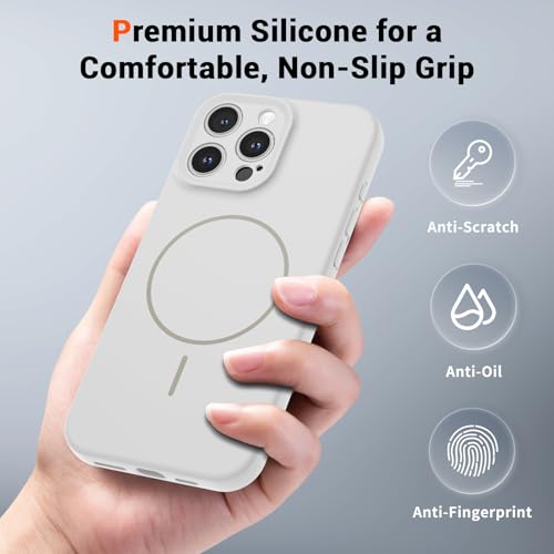 SUPFINE Silicone & Magnetic for iPhone 16 Pro Case White - color: White, size: iPhone 16 Pro