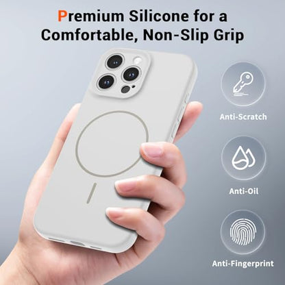 SUPFINE Silicone & Magnetic for iPhone 16 Pro Case White - color: White, size: iPhone 16 Pro
