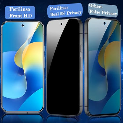 Ferilinso 3 Pack Privacy Screen Protector for Google Pixel 10 Pro - size: Google Pixel 10 Pro 6.3 inch
