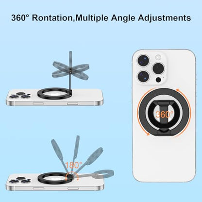 Magnetic Ring Holder Dual-Sided MagSafe Phone Grip for iPhone 17 16 Pro Max - color: Pure Black