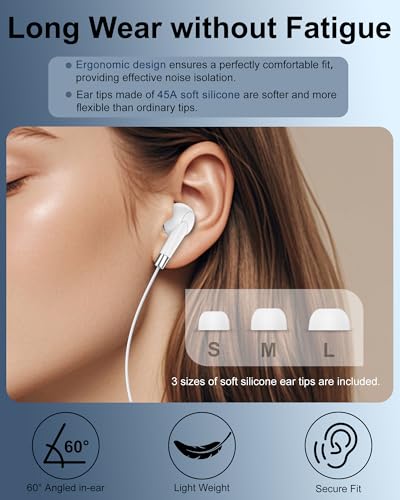 Lightning Earbuds for Apple, Wired Headphones with Microphone for iPhone