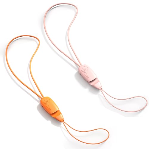 E-Tree 2 Pack Multi-Purpose Wrist Lanyard Hand Strap for Cell Phone Case Camera Airpods Keys Keychain Keys USB Flash Drive - color: Pink & Orange
