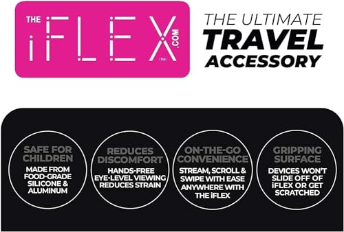 iFLEX Adjustable Cell Phone Stand and Tablet Stand for Work and Home – Flexible Phone Holder is The Perfect iPhone Stand for Video Calls and Holds Any Device (Purple)