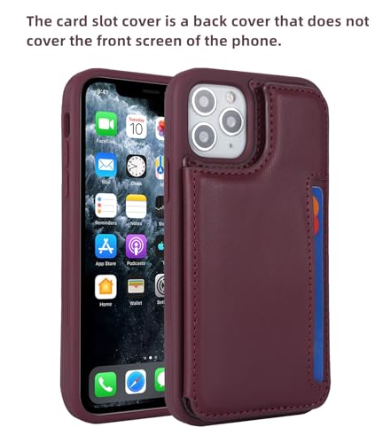 iCoverCase Compatible with iPhone 11 Pro Phone Case with Card Holder, Wallet Case for Women Men RFID Blocking PU Leather Protective Case 5.8 Inch (Wine Red) - color: Wine Red