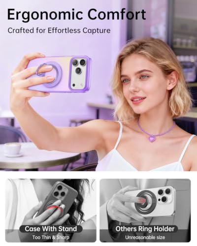 SYNCWIRE for MagSafe Phone Grip, Magnetic Phone Ring Holder - color: Lavender