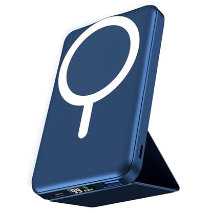 podoru for MagSafe Power Bank 10000 mAh, Foldable Magnetic Portable Charger - color: Navy Blue