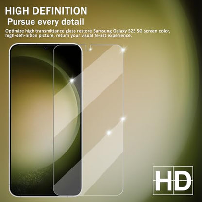 Screen Protector for Samsung Galaxy S23, [2+2 Pack] Tempered Glass for Galaxy S23 & Camera Lens Protectors[Ultrasonic Fingerprint Unlock] [Case Friendly] [Bubble-Free] - size: Galaxy S23
