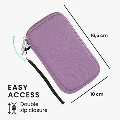 kwmobile Universal Phone Pouch Size M - 5.5" - Neoprene Smartphone Pouch with Zip - Water-Repellent Mobile Phone Case - Sleeve in Lavender - color: lavender, size: M - 5.5"